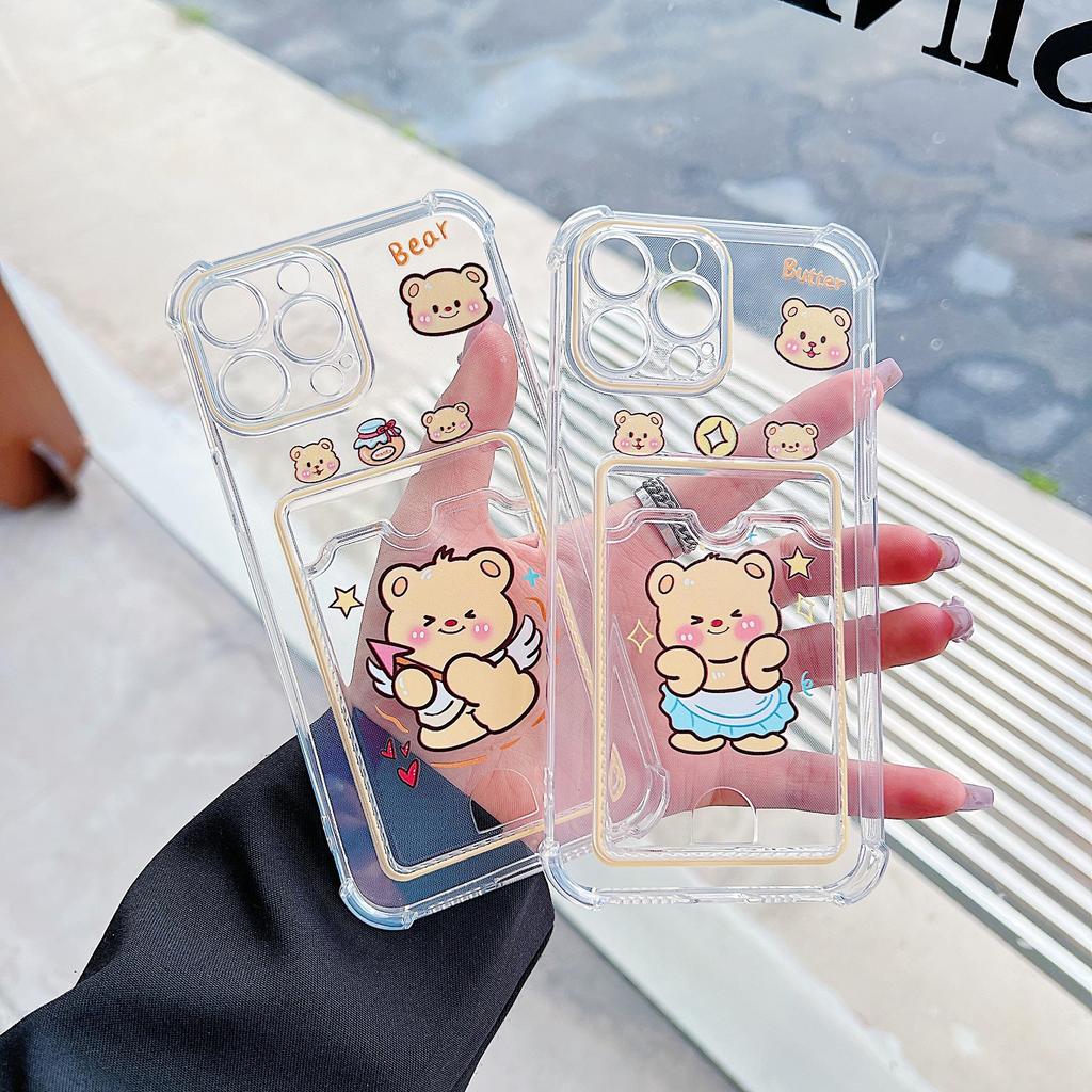 Силиконовый чехол-карман для карт для Tecno Spark 10 Oppo A78 A58 A38 Samsung A54 A24 A14 Xiaomi Redmi Note 13 14 Прозрачный бампер для телефона