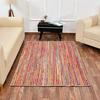 Aizza Trends Indian Handmade Braided Multi Cotton with Natural Jute Area Rug- Jute Rug- Dining Room- Living Room