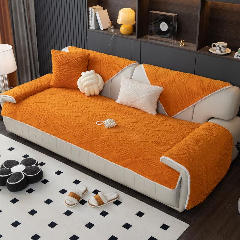 Winter Sofa Cushion Plush Non-Slip Thickened Warm Simple Modern Nordic Small Fresh Full Cover Sofa Cover Cover Towel