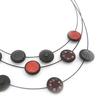 [J5383] - Дизайнерское колье «Sissi» красный черный