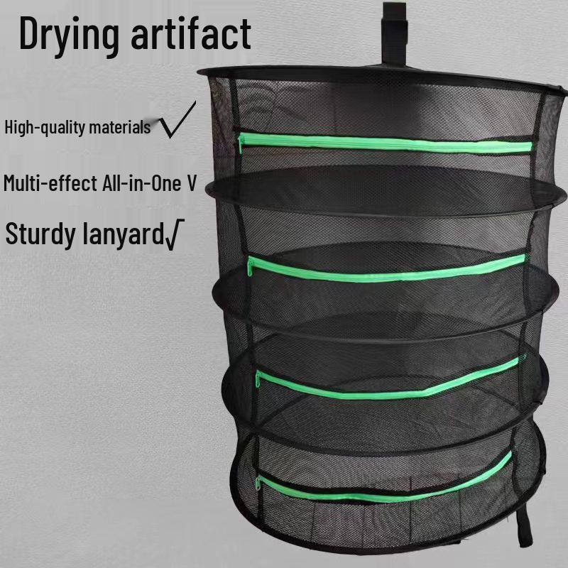 Foldable Multi-layer Drying Net with Zipper Closure for Medicinal Herbs and Plants