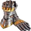 Medieval Articulated Gauntlets with Brass Accents Rustic Vintage Home Decor Gifts Silver