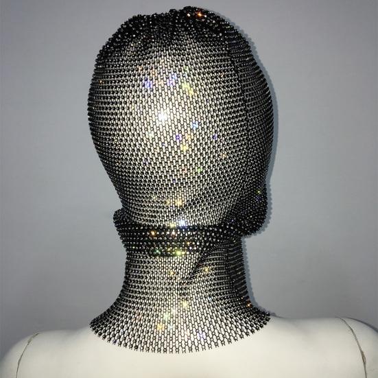 Головной убор с отделкой стразами, ажурный сетчатый дизайн, защита от солнца, открывающая глаза, для выступлений и фестивалей, повязка на голову