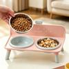 Love-heart Double Bowl Pet High-foot Bowl Anti-slip Cat Feeder Bowl Cat Bowl  for Puppy and Cat