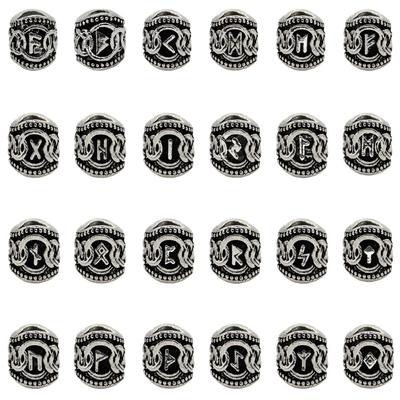 24 шт./набор DIY руны викингов бусины амулеты дреды бусины волосы коса борода подходят бороды или волосы