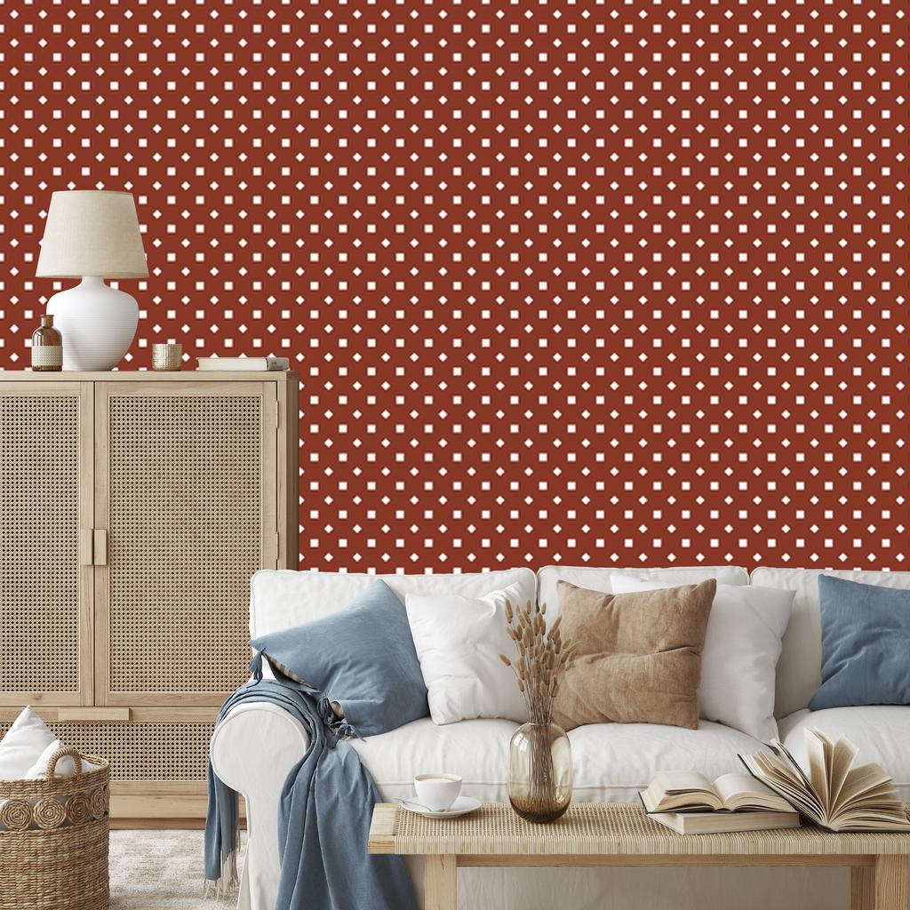 Dots Wallpaper, Fine Detail, Red for Living Room and Bedroom 50x1000
