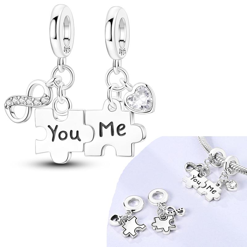 Медные Цветные Шармы Бусины Сердце Любви Подвеска Бабочка Подходят к Оригинальным Браслетам Pandora DIY Украшения Подарок