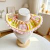 Princess‑Style Cartoon Pet Intestine‑Loop Scarf Saliva Towel Decor for Cats Small & Medium Dogs Teddy
