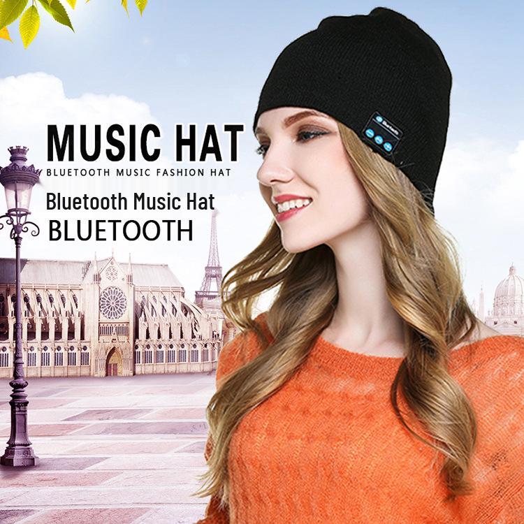 Беспроводная Bluetooth 5.0 Музыкальная Шапка-Бини M5 – Зимняя Плоская Шапка для Защиты от Холода