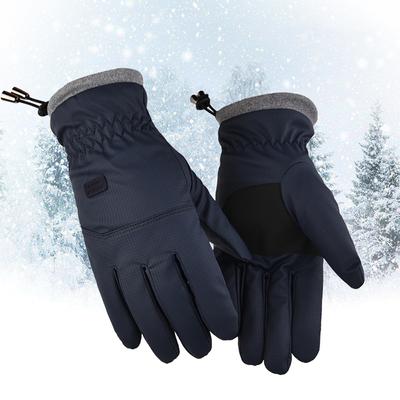 Зимние бархатные толстые теплые водонепроницаемые перчатки для езды на велосипеде с сенсорным экраном, большие хлопковые ветрозащитные водонепроницаемые мужские перчатки с защитой от холода