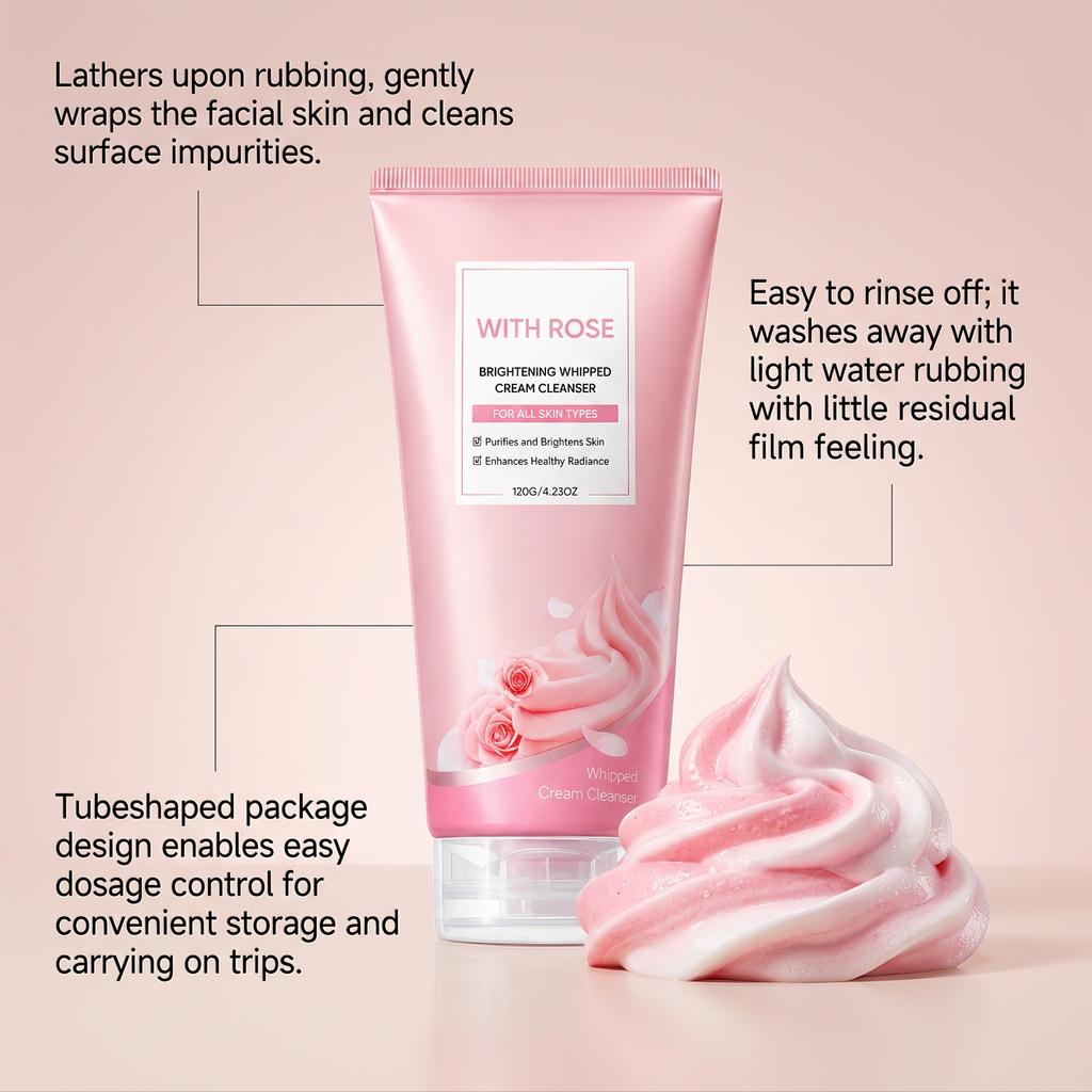 Очищающий мусс ДЛЯ ВСЕХ ТИПОВ КОЖИ С РОЗОЙ, 120 г