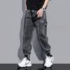 Spring and Autumn New Jeans Men's Loose Straight Leggings Tooling Loose Wide Leg Trousers