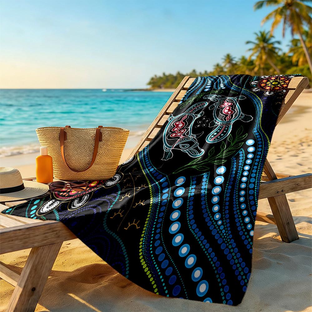 Australian Aboriginal Style Beach Towel High Absorbency & Quick-Dry Comfortable Lightweight