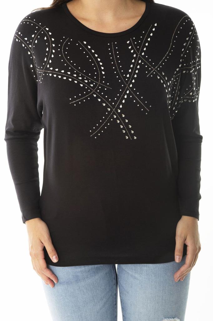 Женская блузка большого размера, черная блузка большого размера с рукавами «летучая мышь» большого размера