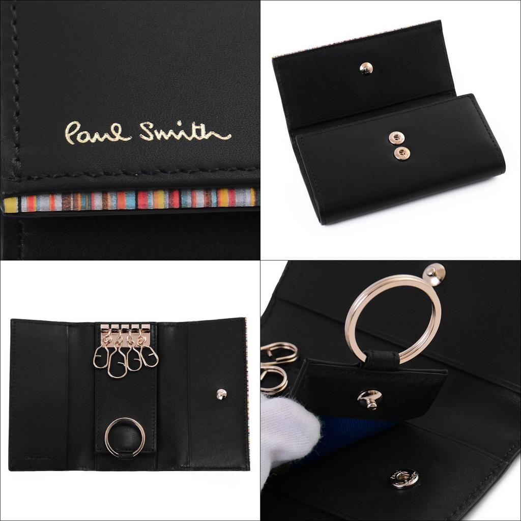 Мужской чехол для ключей Paul Smith в полоску, 30PAP7526650, 990, Черный