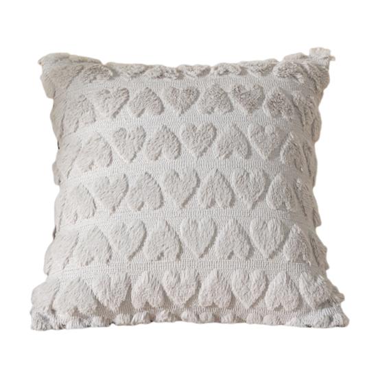 Наволочка с 3D-узором в виде сердца, короткая плюшевая наволочка со скрытой молнией для спальни, гостиной, дивана, украшения для новогодней вечеринки