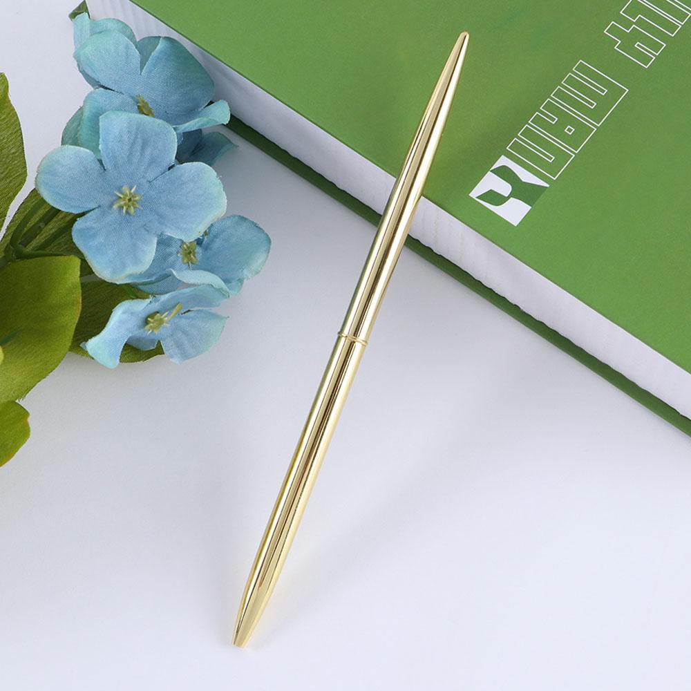 Office Supplies Stationery Stainless Still Metal Ball Pen Slender Ballpoint Pen Rod Rotating