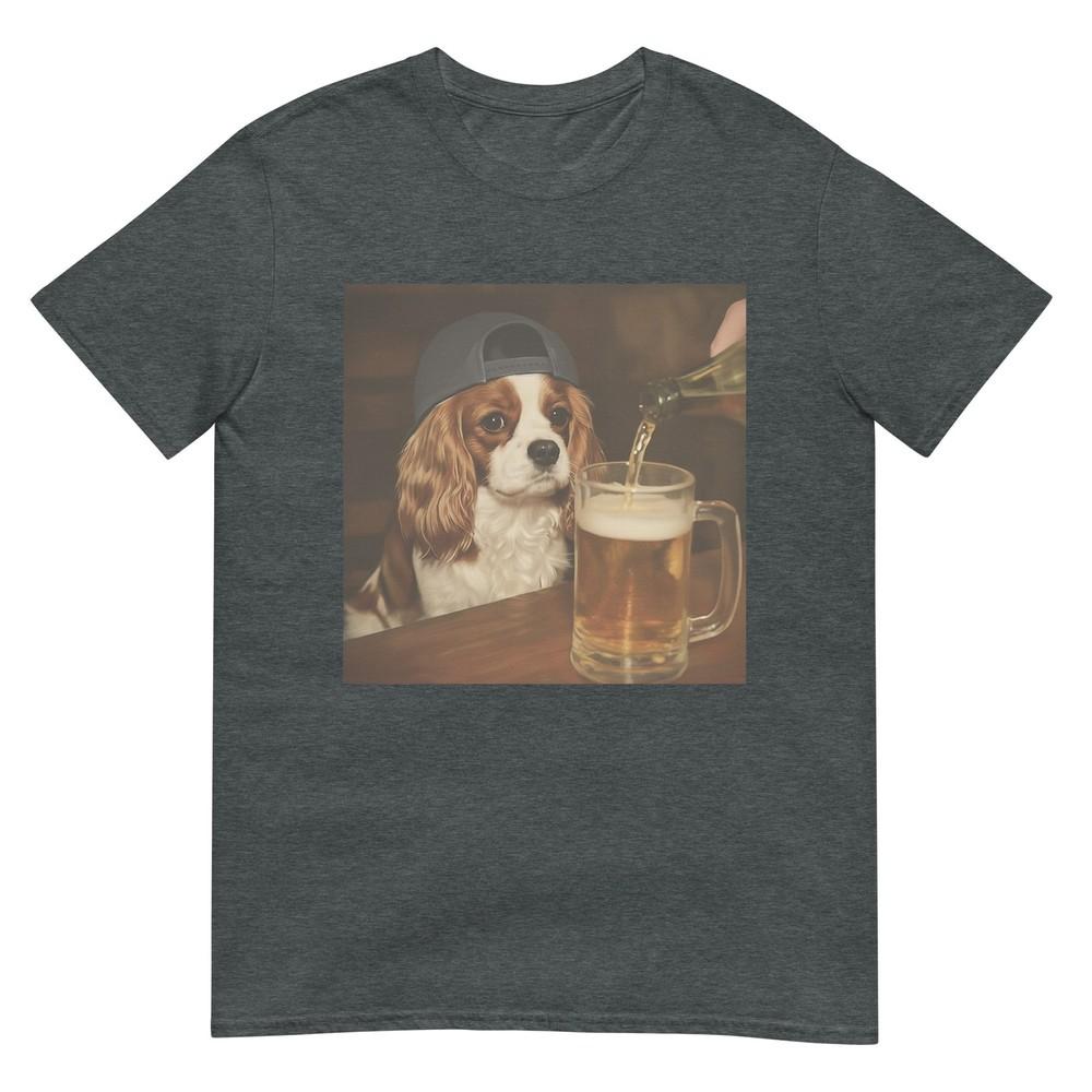 Cavalier King Charles Drinking Beer Funny Dog Meme TShirt
