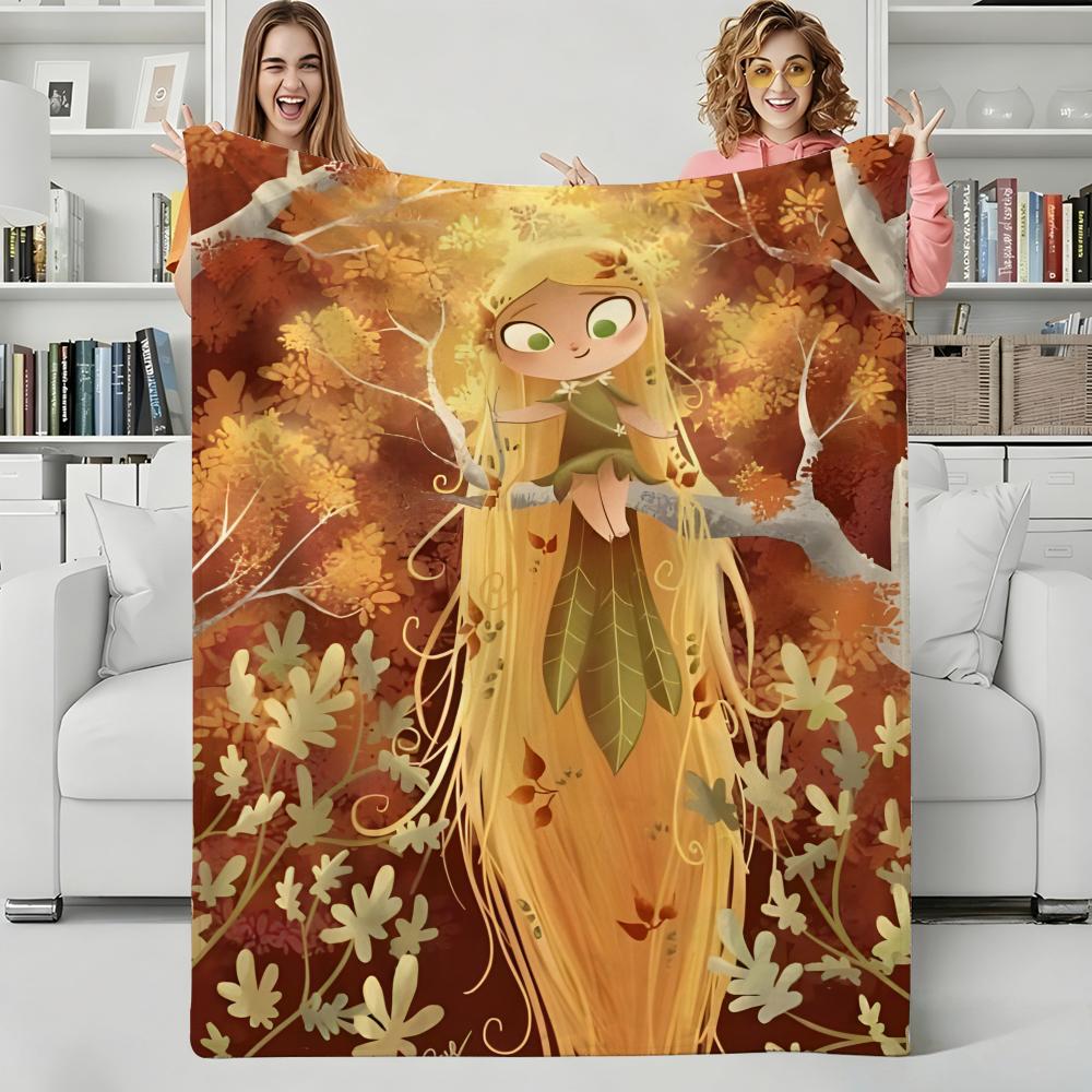 Animation W-Wolfwalkers Throw Flannel Blanket Perfect for Sofa Office Bed Travel Sleep Read Relax Camping four season use