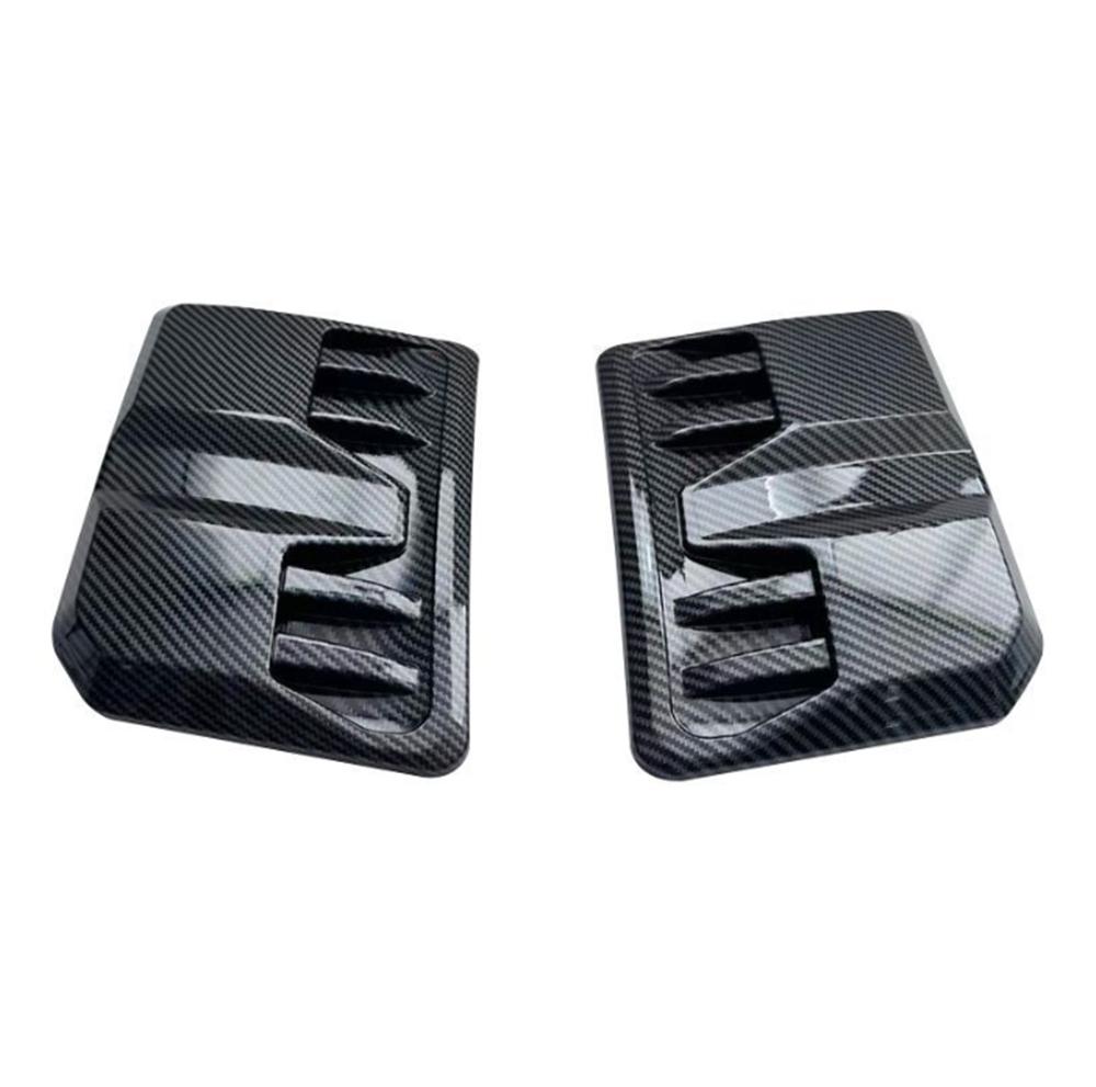 2x Carbon Fiber Look Car Bonnet Air Intake Flow Side Vent Hood Scoop Cover Trim