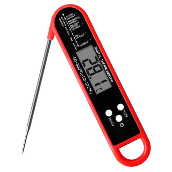 Food Thermometer Easy To Read Digital Meat Thermometer Waterproof Foldable Cooking Thermometer for Home Kitchen Adult Sex Wear