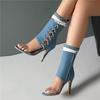 Women's High-heeled Sandals Sexy European and American Style Summer New Thin-heeled Large-size Roman Cool Boots