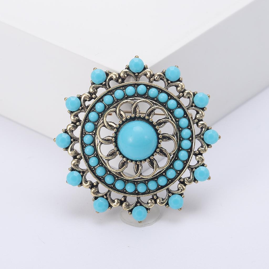 Middle Eastern Turkish Vintage Hollow Rhinestone Brooch Temperament Bohemian Jewelry Pin