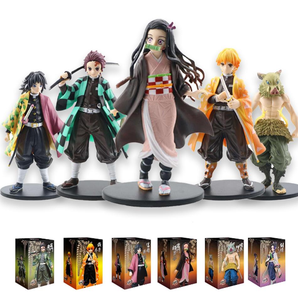 Аниме 16 см Demon Slayer Kimetsu no Yaiba фигурка Камадо Танджиро фигурка Agatsuma Zenitsu Nezuko Warrior ПВХ модель игрушки