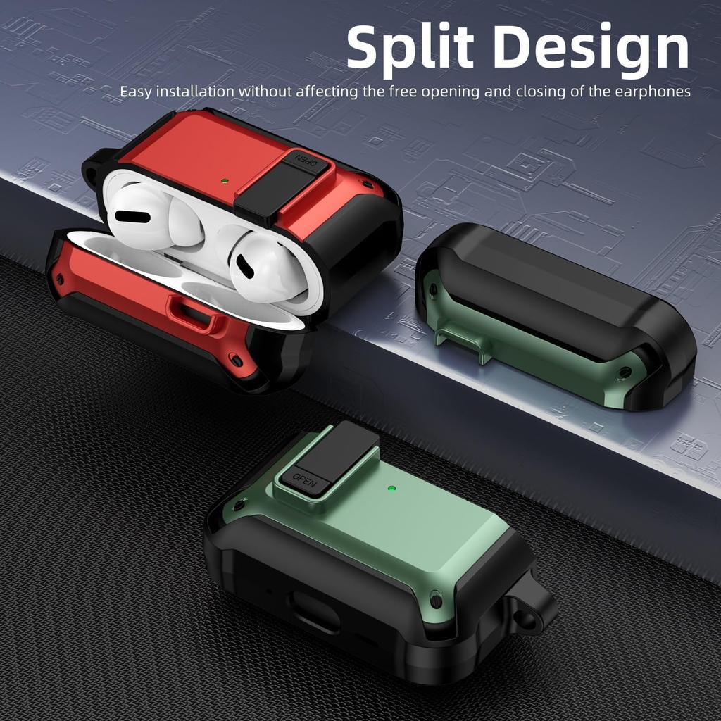 Чехол для Airpods Pro 3 (2025) Защитный чехол с надежным замком, полностью противоударный, с чистящим набором и шнурком для Apple AirPods Pro 3