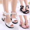 2025 New Korean Style Girls' Roman Sandals - Soft Sole Princess Shoes for Kids