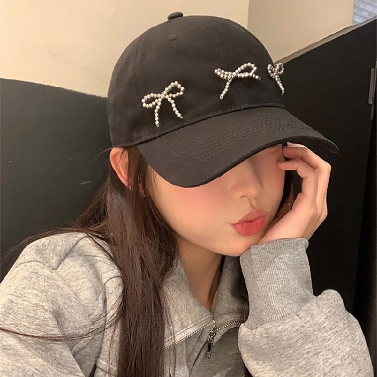 InsStyle Милая бейсболка Кепка с козырьком Прекрасный бантик Солнцезащитная шляпа Летняя спортивная шляпа