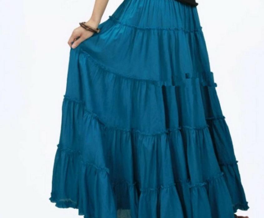 Женские длинные юбки ярких цветов, хлопковая Falda, женская повседневная пляжная юбка макси в богемном стиле с оборками