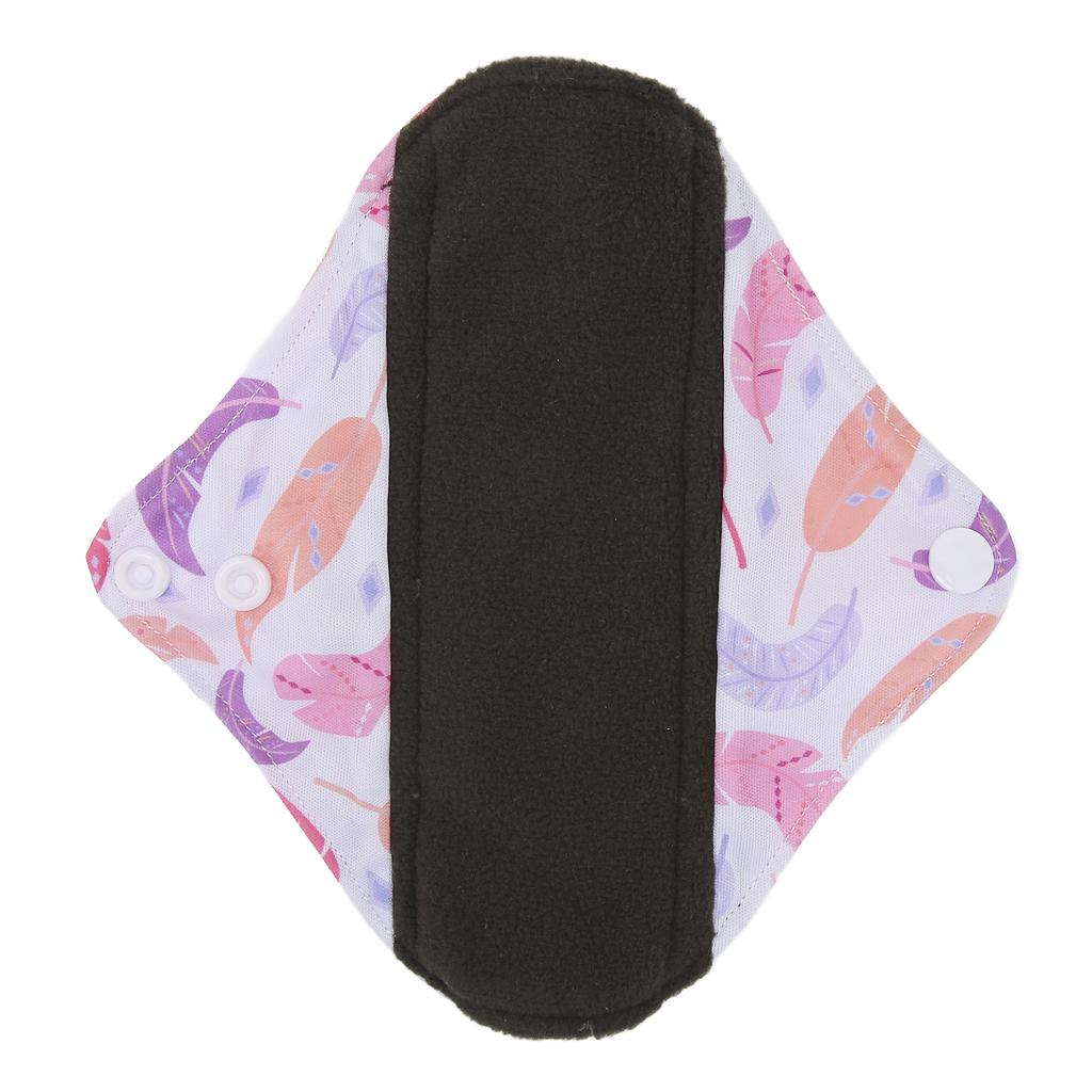 Многоразовая гигиеническая прокладка из бамбукового угля, портативная мягкая печатная элегантная моющаяся менструальная прокладка для женщин