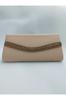Women's Stylish and Useful Evening Dress Bag Nud Matte Satin Gold Colored Stone Evening Bag