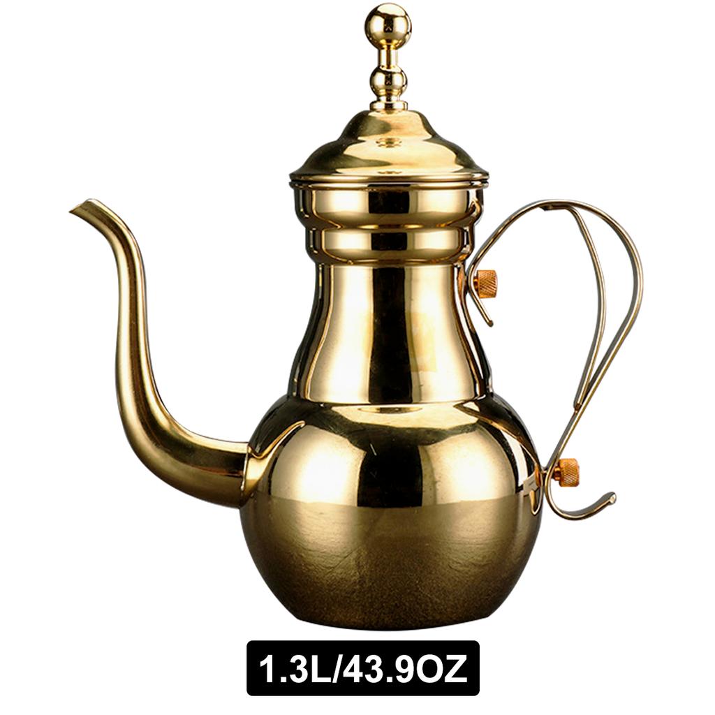 Leeseph Turkish Coffee Pot, Stainless Steel Arabic Tea Pot with Filter Mesh, Gooseneck Kettle for Cafe, Tea, Juice, Milk
