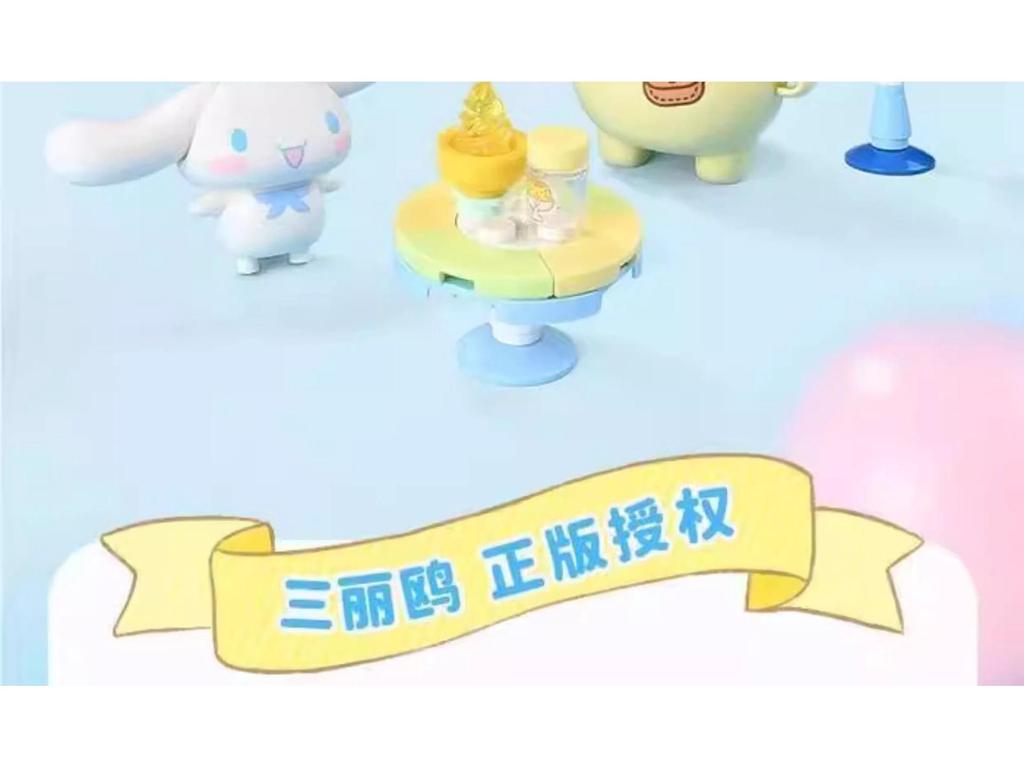 Hello Kitty Cinnamoroll Hamburger & Ice Cream Truck Building Blocks Toy