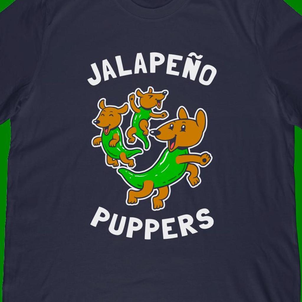 Футболка Jalapeño Puppers | Смешная футболка с мемом про щенка и щенков в виде перцев халапеньо и подарок