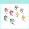 Unique Colorful Starfish Shell Stud Earrings With Mermaid Seashell Design For Women