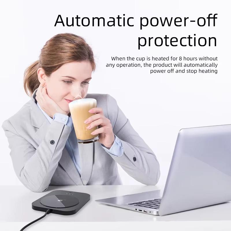 USB Cup Warmer Coffee Milk Tea Water Mug Heater Temperature Adjustable Heating Coaster For Home Office Winter Automatic Heating
