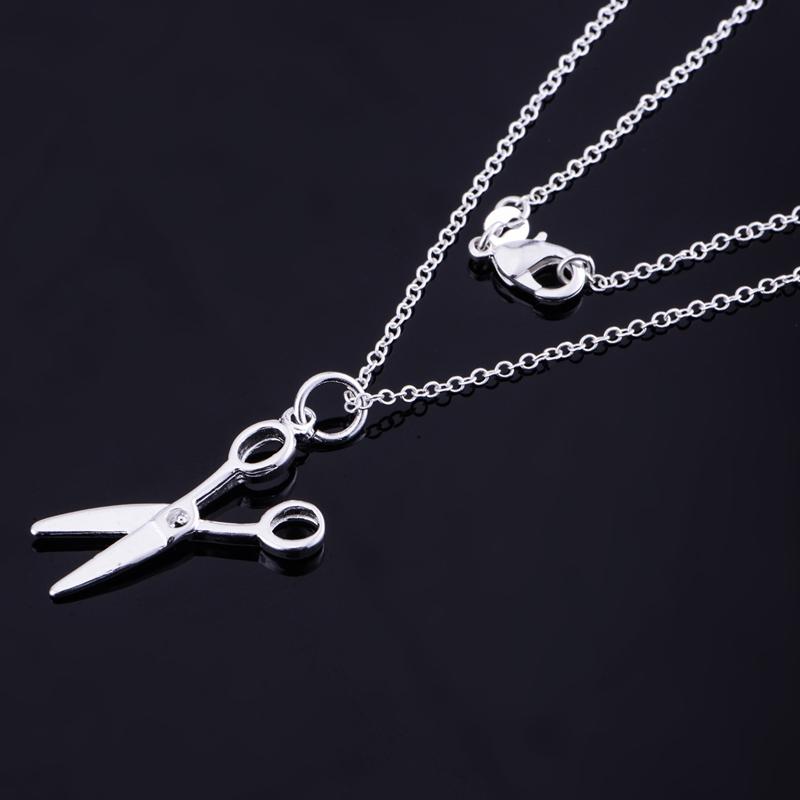 925 Sterling Silver Necklace ,925 Silver Pendant Fashion Jewelry ,Scissor Cute Shiny /Gexaowea Hwfaqnma Lq -P102