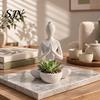 Абстрактный горшок для суккулентов в стиле Дзен 3D-печать, фигурка йоги, цветочный горшок для суккулентов и воздушных растений, минималистичный креативный подарок, стиль для влюбленных, скульптура для медитации