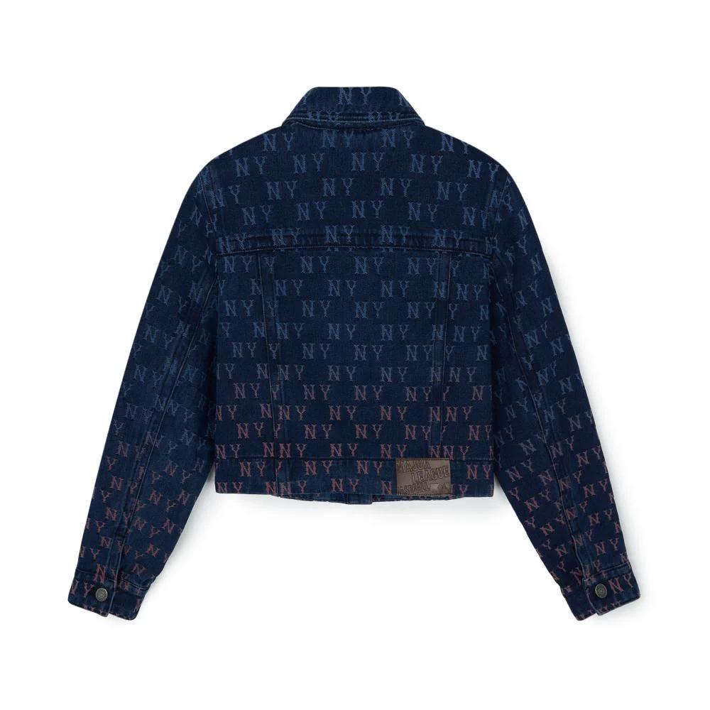 Новая женская джинсовая куртка MLB New York Yankees, синяя, 3FDKM0244-50INS