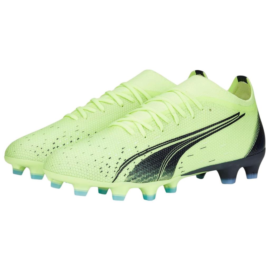 Puma Ultra Match Круглый носок Шнуровка AG FG Искусственная трава Натуральная трава Футбольные бутсы Мужские футбольные бутсы Черный Зеленый 106900-01