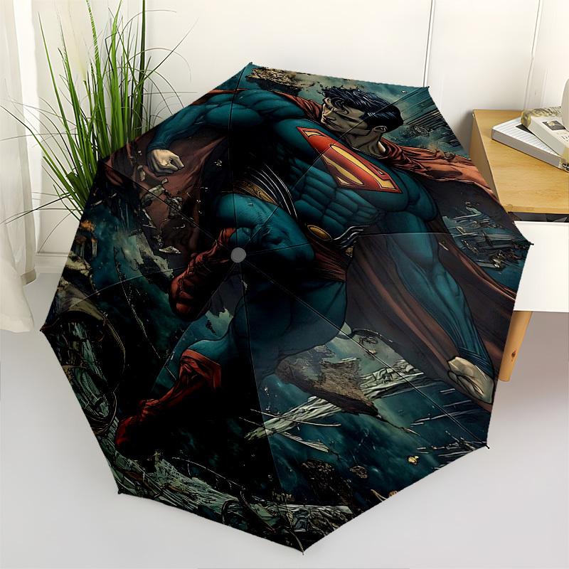 1pc Superman flying Automatic Folding Umbrella - Compact 8-Rib Design, Durable Plastic & Iron1312L