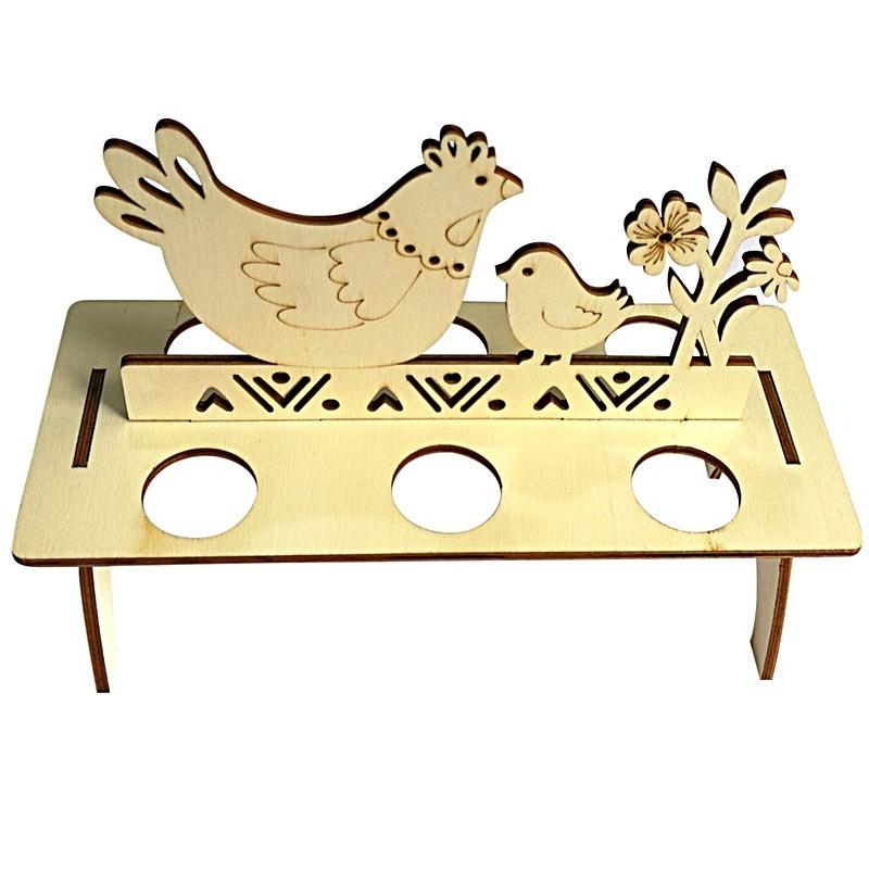 Creative DIY Rabbit Chick Easter Egg Tray Wooden Cute Party Decoration