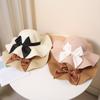 Simple Bowknot Straw Bucket Hat Elegant Solid Color Sun Hat Trendy Foldable Travel Beach Hats for Women Daily Uses Summer Outdoor