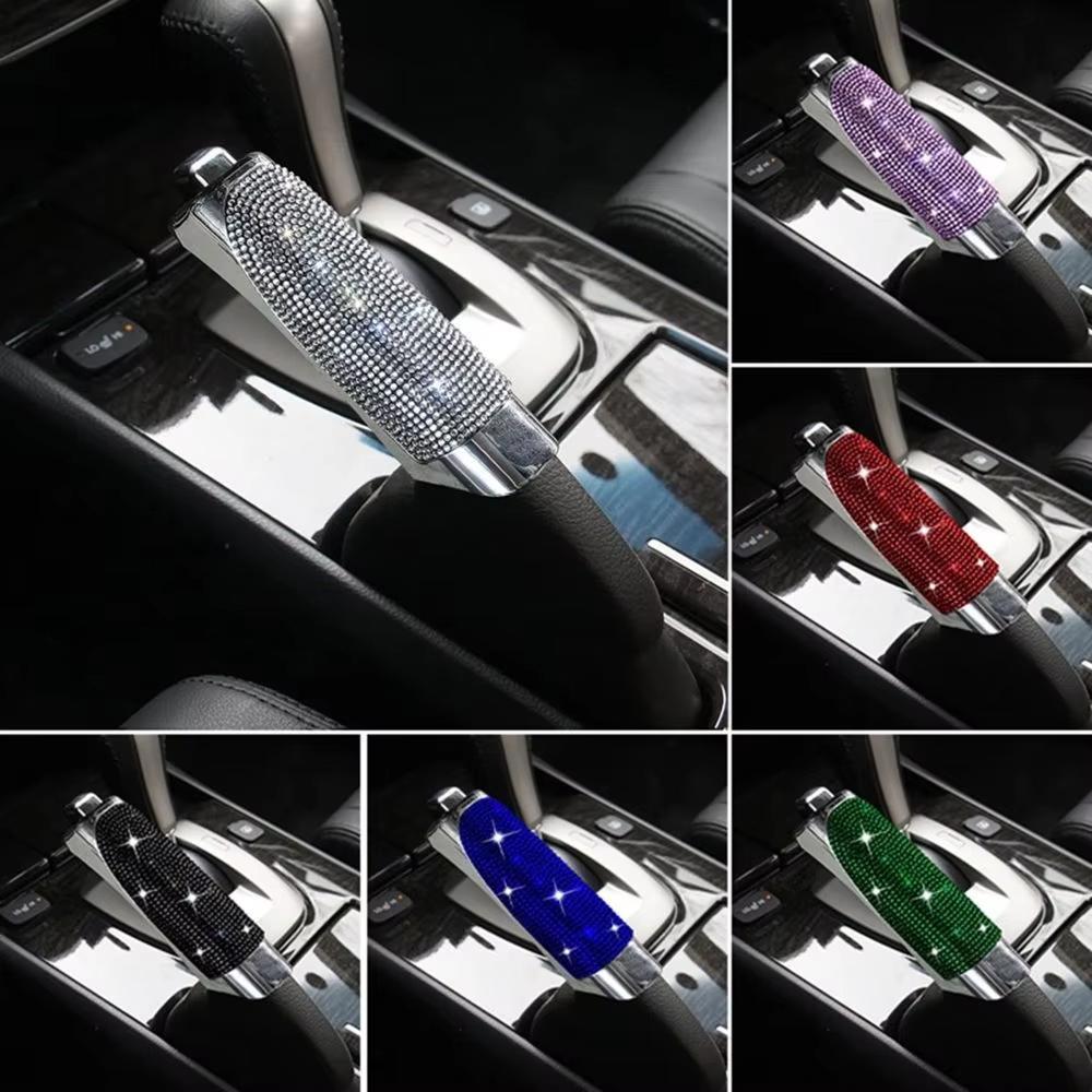 Bling Diamond Car Handbrake Cover Universal Crystal Handbrake Grips Anti-slip Auto Gear Shift Collars Car Interior Accessories