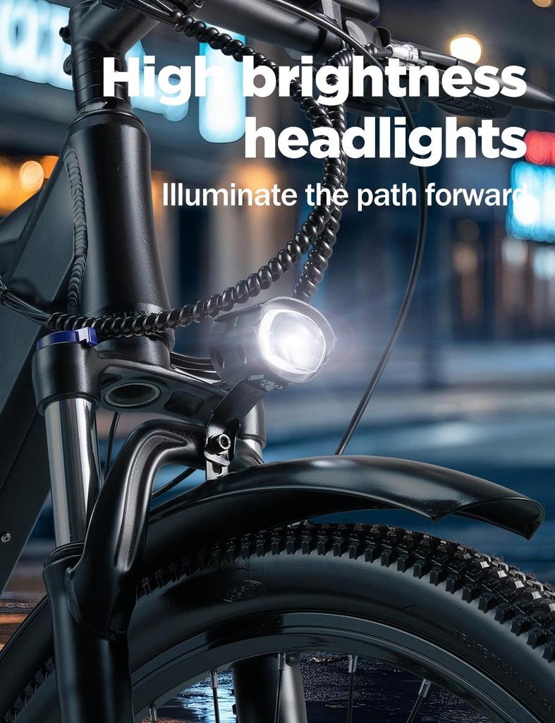 Электровелосипед RANDRIDE YG70 27,5" 1000 Вт Пиковая мощность двигателя 48 В 14 Ач Аккумулятор Максимальная скорость 45 км/ч Максимальный запас хода 50 км