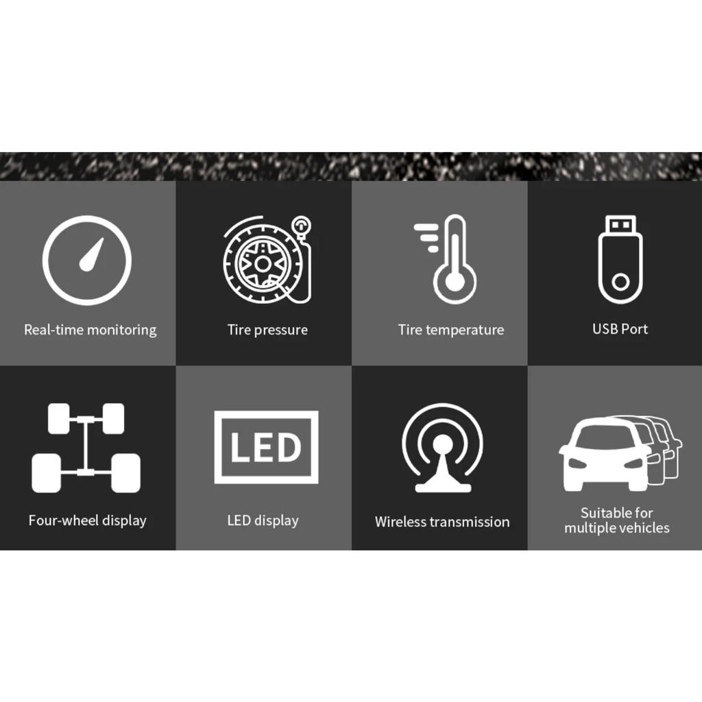 Автомобильный TPMS прикуриватель беспроводной универсальный TPMS USB цифровой tpms система сигнализации давления в шинах 4 внешних внутренних датчика