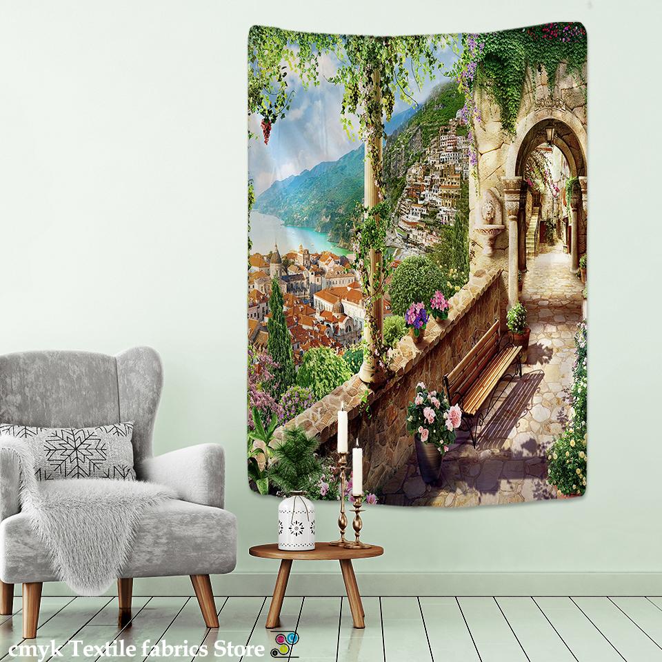 Арка в европейском стиле, архитектурный гобелен, настенный матрас, богемный современный европейский стиль, декор для спальни